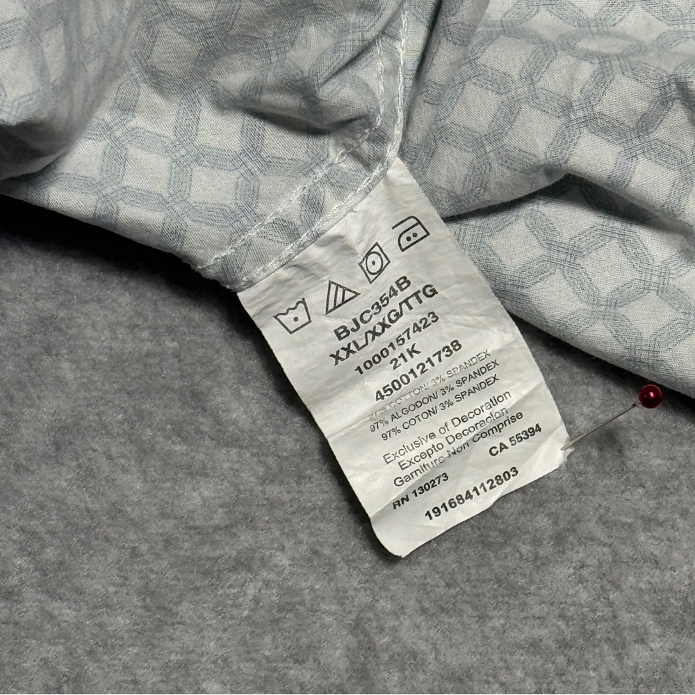 Wrangler Competition Pearl Snap Men's White and Blue Geometric Shirt - Picture 4 of 9